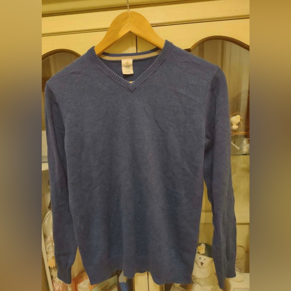 Tucker + Tate gray navy sweater boys EUC LG 14/16 COTTON CASHMERE